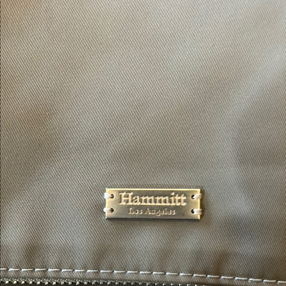 Hammitt Tan Leather Bag with Gold Logo and Smooth Finish